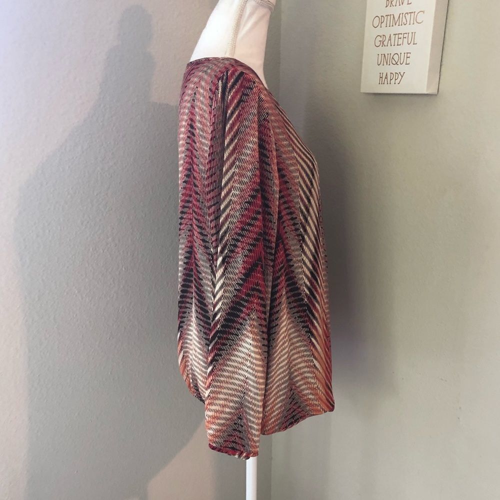 Chico’s Red Patterned Wrap Blouse - image 3